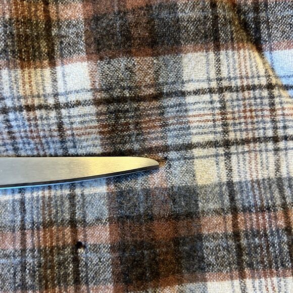 Vintage Pendleton Board Shirt Size M Virgin Wool Brown Tan Plaid US Made 60s 70s - Picture 13 of 13